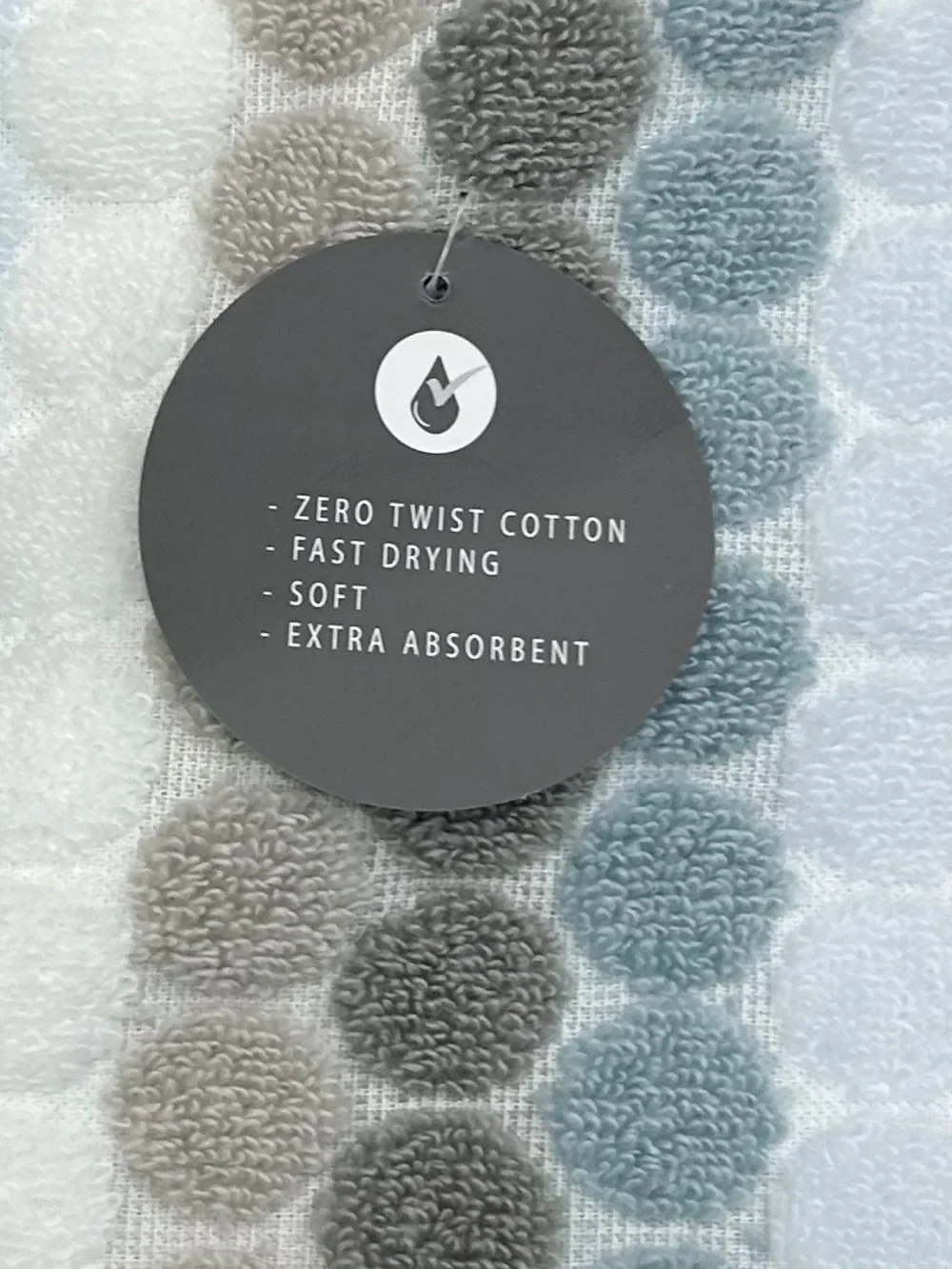 Soho Living Blue, White and Gray Soft and Durable Quick Dry Bath Towels Set of 2